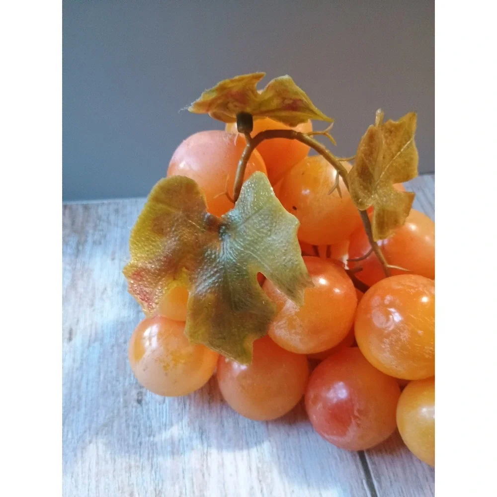 Vintage Realistic Fake Yellow Orange‎ Grapes Rubber Fruit Decor 1 Piece 11